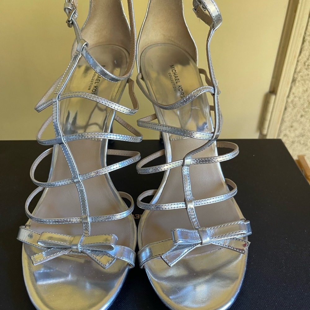Michael Kors Collection Silver Strappy Heels